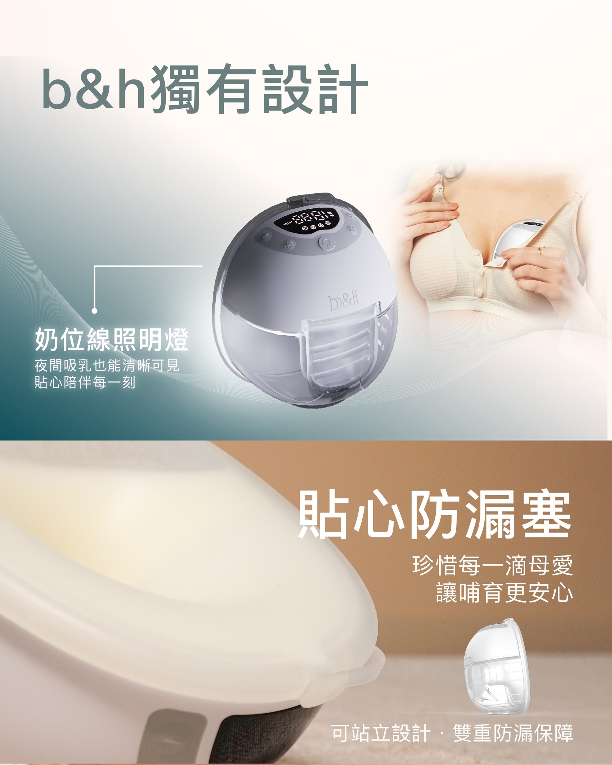 b&h Swiss Athena 醫院級 穿戴式電動奶泵 (兩件裝奶泵+便㩦袋)